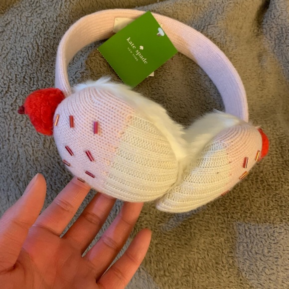 Kate Spade Women's Cupcake Earmuffs, Cream/Pink. - Picture 6 of 12